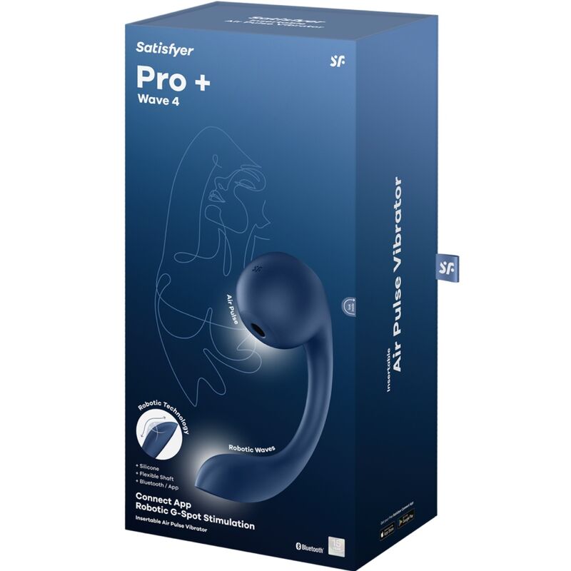 SATISFYER - PRO+ WAVE 4 G-SPOT & AIR PULSE STIMULATOR FREE APP DARK BLUE - Image 5