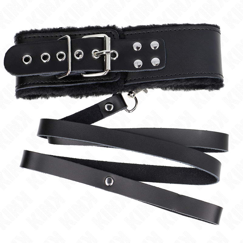 KINK - COLLANA CON CINTURA 116 CM CON CINTURINO IN PELLE NERA REGOLABILE 40-48 CM X 6 CM - immagine 4