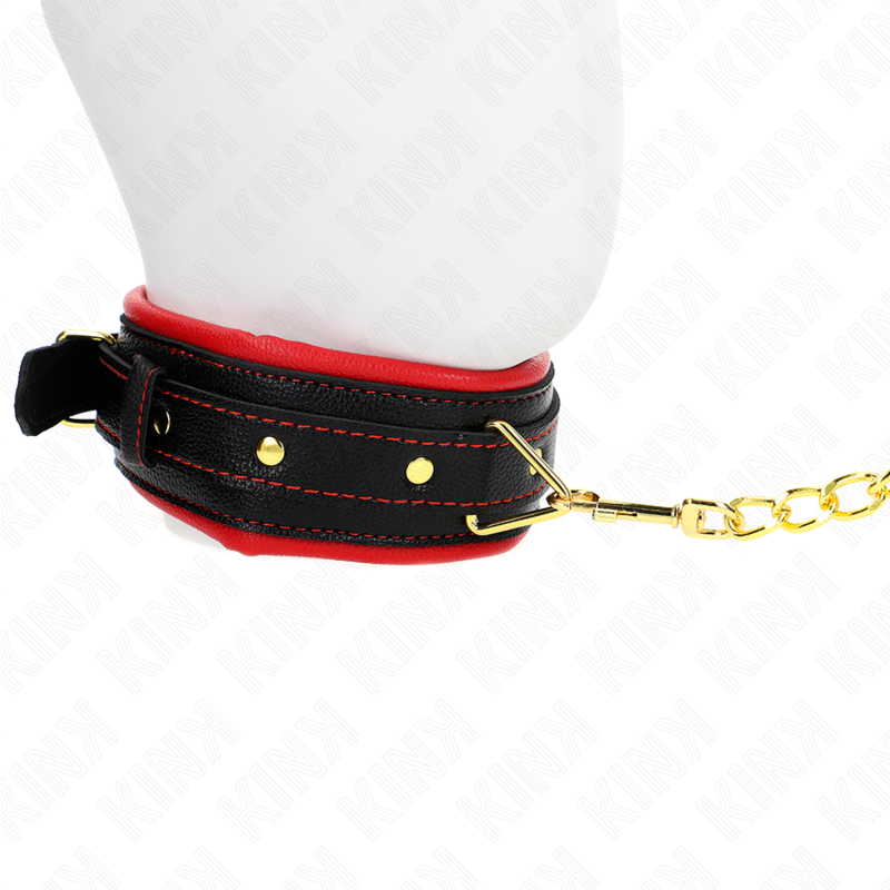 KINK - NECKLACE WITH SPONGE IMITATION LEATHER STRAP MODEL 2 ADJUSTABLE 37-54 CM X 3 CM - Image 4