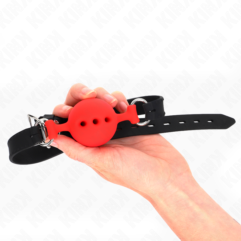 KINK - VOLLSILIKON-KLAPPEN 55 x 2 CM MIT 4,5 CM KUGEL GRÖSSE M ROT VERSTELLBAR 35-51 CM – Bild 2