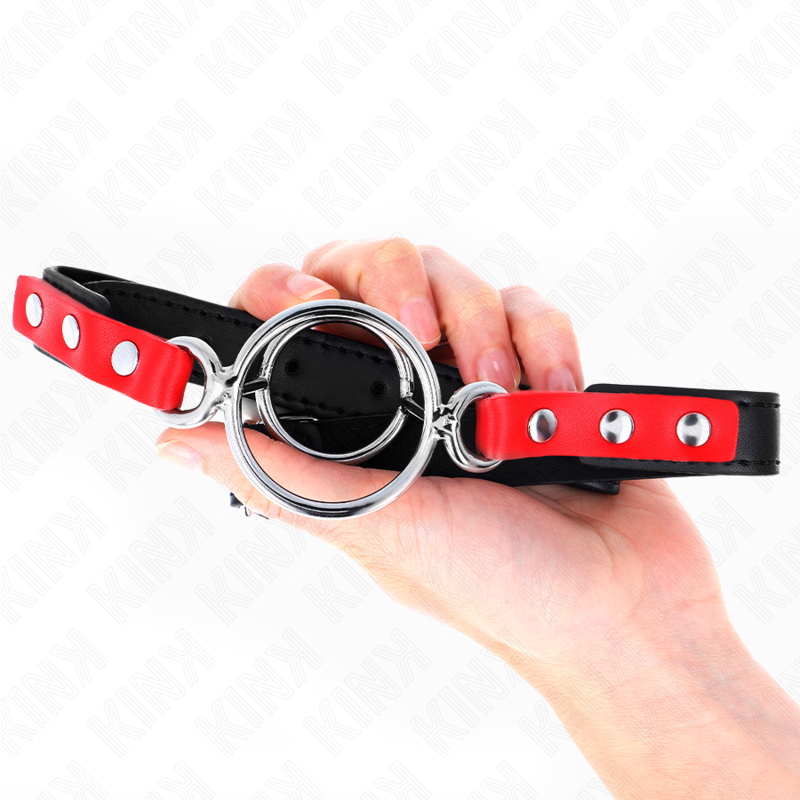 KINK - GAG AVEC PLUSIEURS O-RINGS 4 / 4,8 CM ROUGE 38 X 56 CM – Image 3