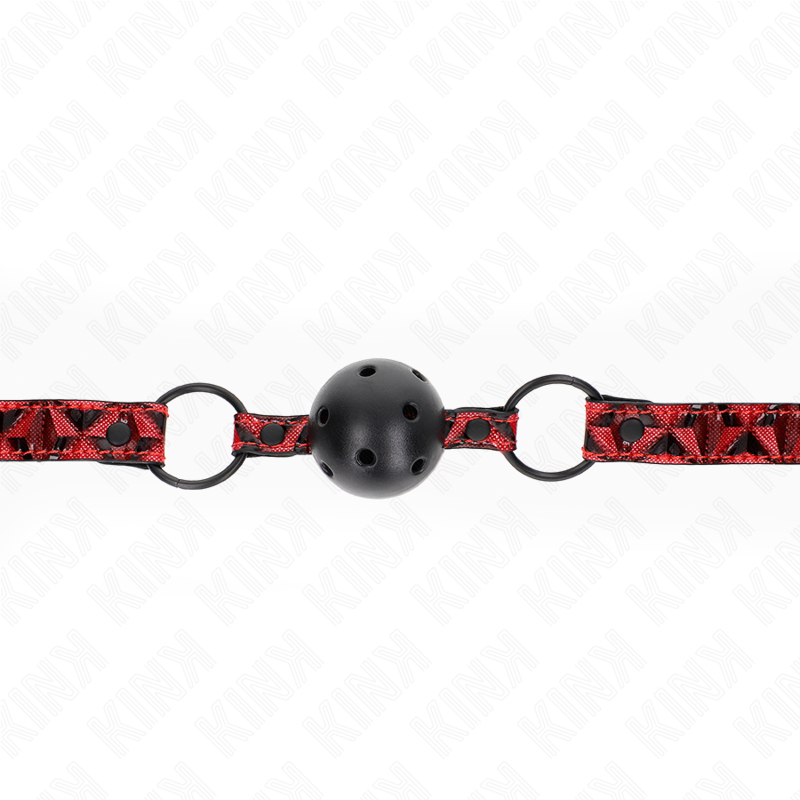 KINK - MORDAZA DE BOLA 4.5 CM CON PATRÓN DE DIAMANTE MODELO 2 64.5 CM AJUSTABLE 42- 60 CM - Imagen 4