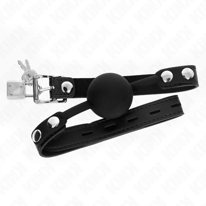 KINK - MODEL 1 SILICONE BALL 4 CM GAG WITH LOCK 60 x 2 CM - Image 4