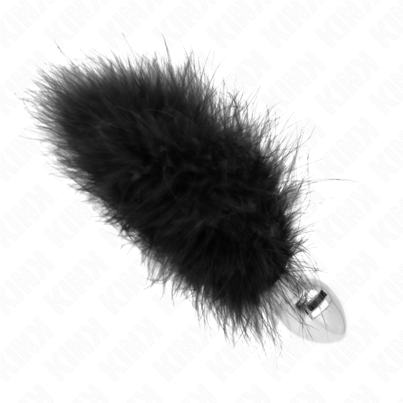 KINK - PLUG ANAL 11 x 7 CM ACERO INOXIDABLE CON PLUMA 11 CM - Imagen 3