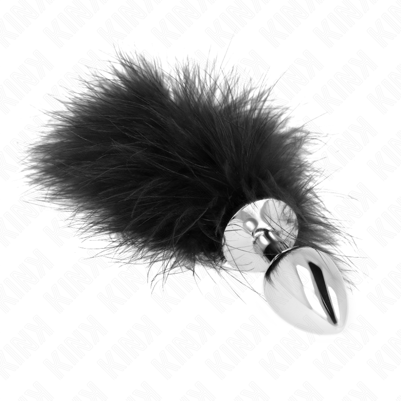 KINK - PLUG ANAL 11 x 7 CM ACERO INOXIDABLE CON PLUMA 11 CM - Imagen 2
