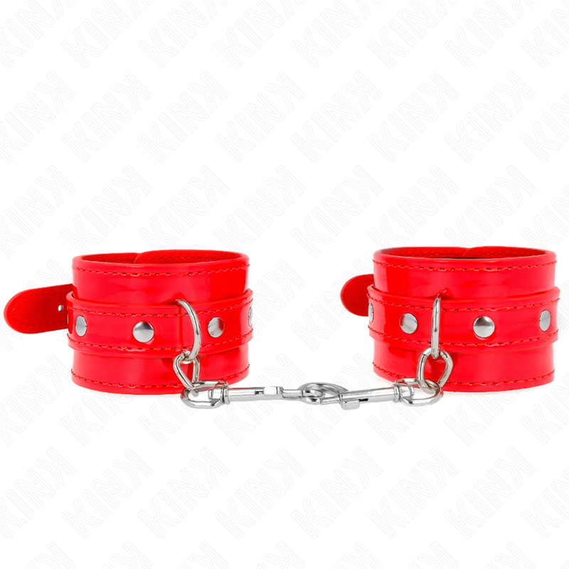 KINK - POLSINI LUCIDI ROSSI REGOLABILI 23-33 CM - immagine 4