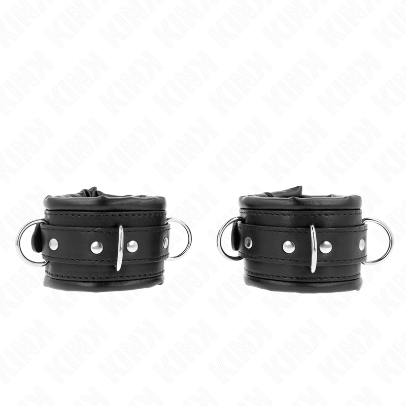 KINK - MUÑEQUERAS ESTILO HEAVY FORRO NEGRO AJUSTABLE 20-30 CM X 6 CM - Imagen 2