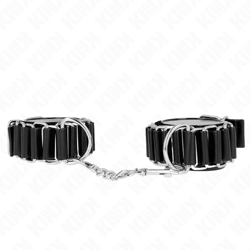 KINK - MUÑEQUERAS FINAS EN FORMA DE BISAGRA NEGRO AJUSTABLE 16-22 CM X 3.5 CM - Imagen 2