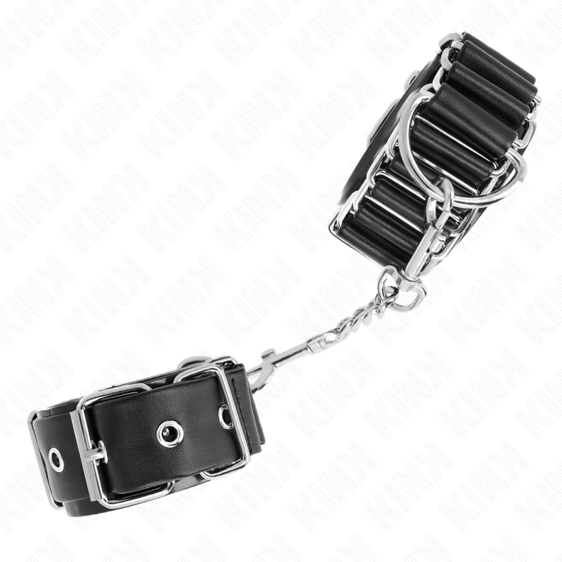 KINK - MUÑEQUERAS FINAS EN FORMA DE BISAGRA NEGRO AJUSTABLE 16-22 CM X 3.5 CM - Imagen 3