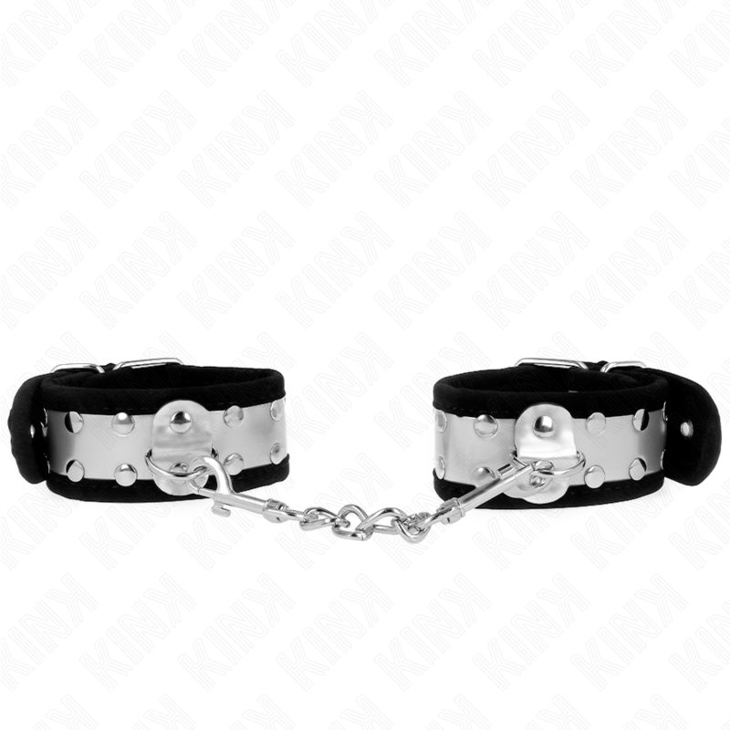 KINK - MUÑEQUERAS FINAS NEGRO / PLATEADO 30 X 4 CM - Imagen 2