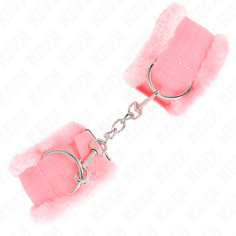 KINK - APPUI-POIGNETS DOUBLÉS DE FOURRURE ROSE RÉGLABLE 17-31 CM X 7 CM – Image 3