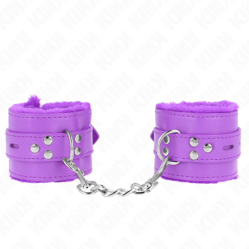 KINK - MUÑEQUERAS FORRADAS CON AGUJEROS CUADRADOS VIOLETA Y CORREA VIOLETA AJUSTABLE 17-29 CM X 6 CM - Imagen 2