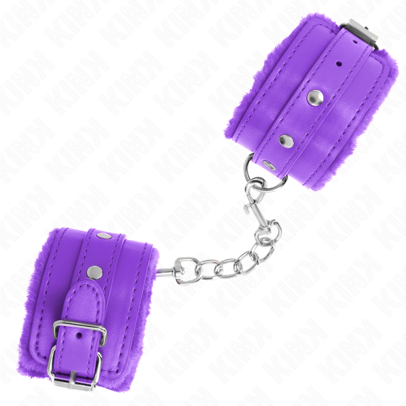 KINK - MUÑEQUERAS FORRADAS PREMIUM VIOLETA CON CORREA VIOLETA AJUSTABLE 17-29 CM X 6 CM - Imagen 3