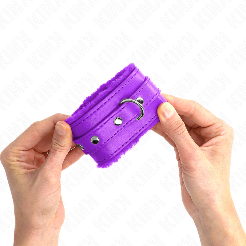 KINK - MUÑEQUERAS FORRADAS PREMIUM VIOLETA CON CORREA VIOLETA AJUSTABLE 17-29 CM X 6 CM - Imagen 4
