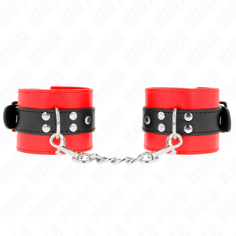 KINK - MUÑEQUERAS ROJO CON CORREA NEGRO AJUSTABLE 17-28 CM X 6 CM - Imagen 2
