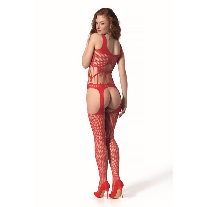 PASSION - BS 106 BODYSTOCKING ROUGE TAILLE UNIQUE – Image 2