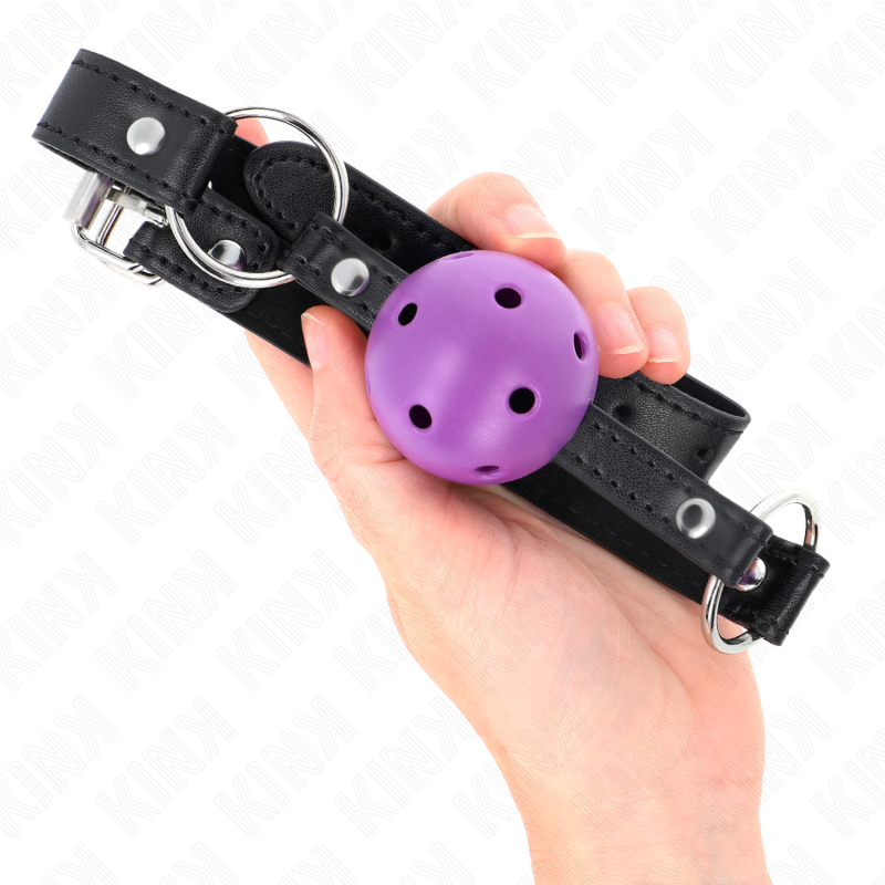 KINK - MORDAZA DE BOLA 4.5 CM MORADO DURA HUECA 63.5 X 2 CM - Imagen 3