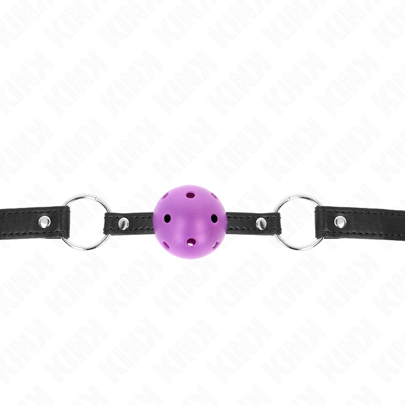 KINK - MORDAZA DE BOLA 4.5 CM MORADO DURA HUECA 63.5 X 2 CM - Imagen 4
