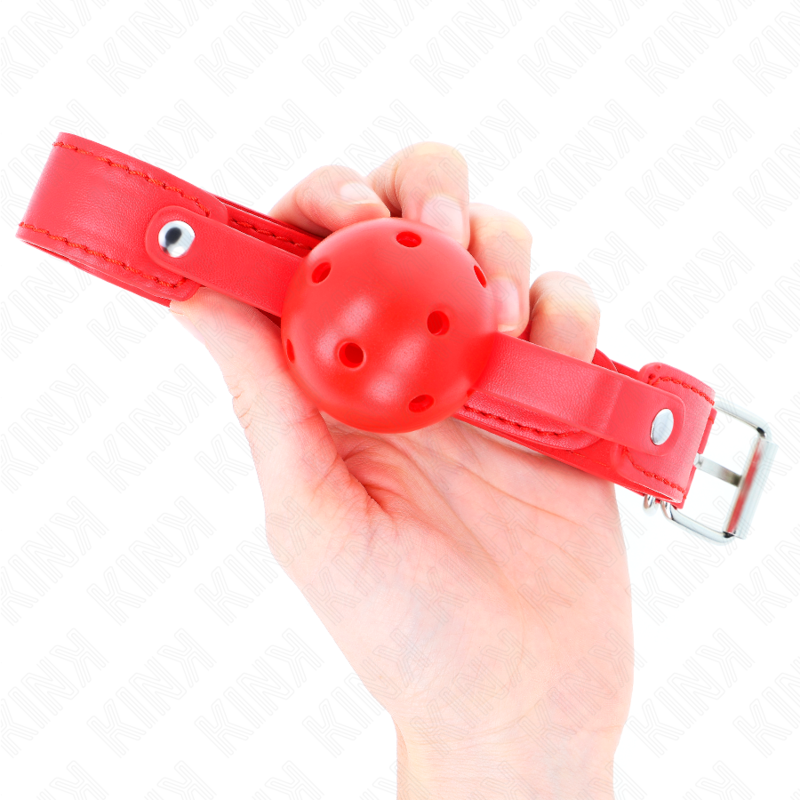 KINK - BOLA RESPIRÁVEL VERMELHA 4,5 CM MORDAÇA 65 x 2,5 CM - Image 3