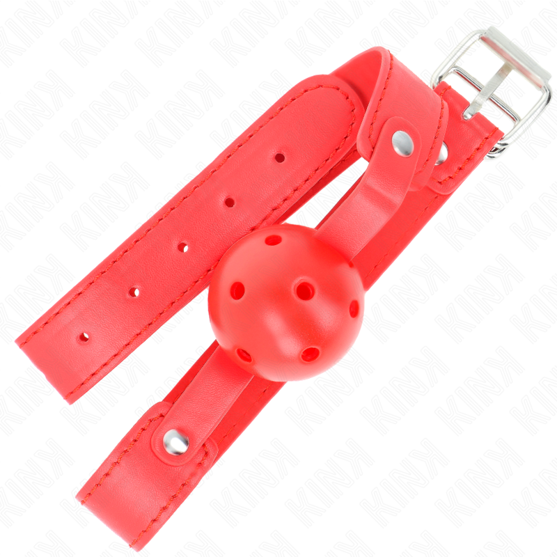 KINK - BOLA RESPIRÁVEL VERMELHA 4,5 CM MORDAÇA 65 x 2,5 CM - Image 4