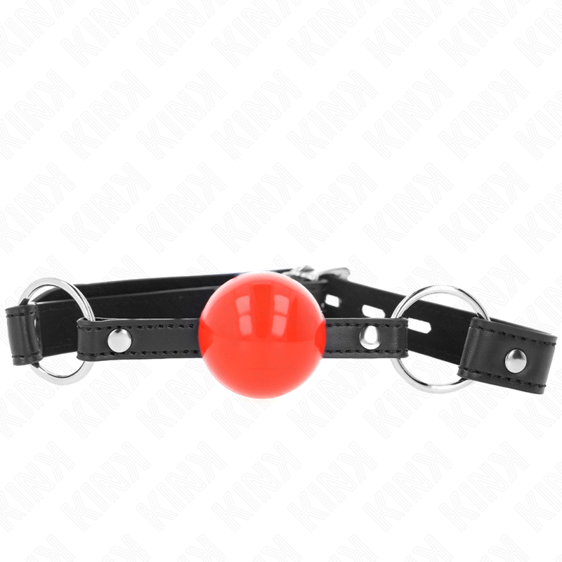 KINK - BALL 4 CM KNEBEL MIT SCHLOSS ROTER BALL SCHWARZER GURT 60 x 2 CM – Bild 3