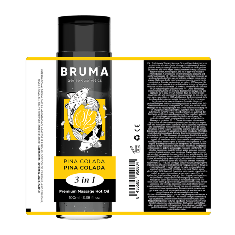 BRUMA - ÓLEO DE MASSAGEM PREMIUM EFEITO CALOR SABOR PINA COLADA 3 EM 1 - 100 ML - Image 6