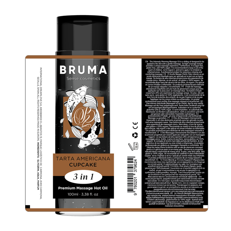 BRUMA - HUILE DE MASSAGE PREMIUM EFFET CHALEUR SAVEUR CUPCAKE 3 EN 1 - 100 ML – Image 6