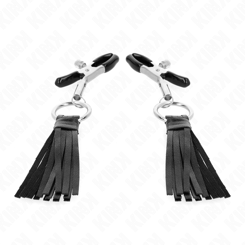 KINK - MORSETTI PER CAPEZZOLI IN SIMILPELLE CON NAPPINE 6 CM - immagine 2