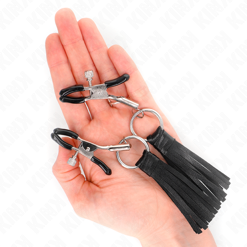 KINK - MORSETTI PER CAPEZZOLI IN SIMILPELLE CON NAPPINE 6 CM - immagine 4