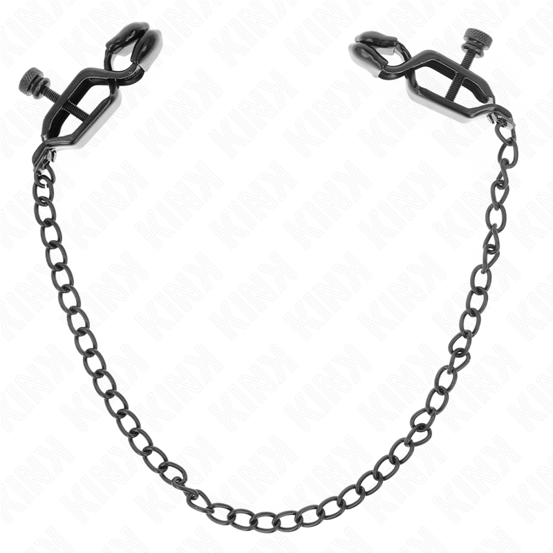 KINK - FLACHE KETTE NIPPELKLEMMEN SCHWARZ 30 CM – Bild 2