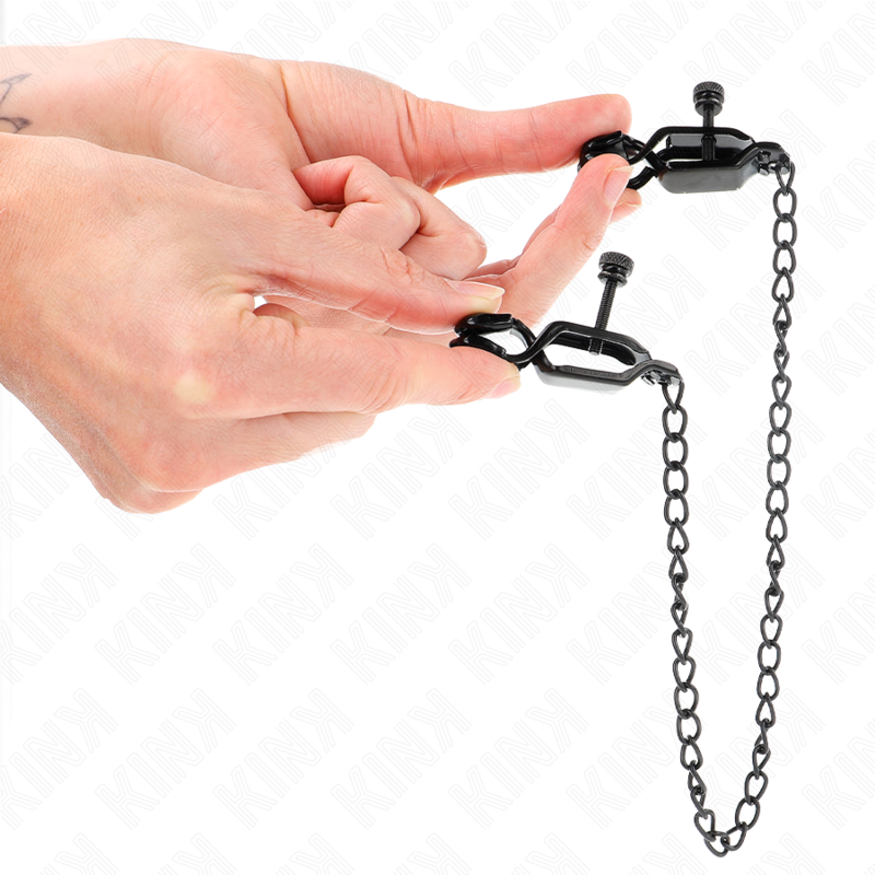 KINK - FLACHE KETTE NIPPELKLEMMEN SCHWARZ 30 CM – Bild 3
