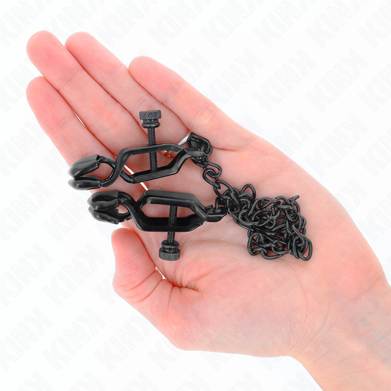 KINK - FLACHE KETTE NIPPELKLEMMEN SCHWARZ 30 CM – Bild 4