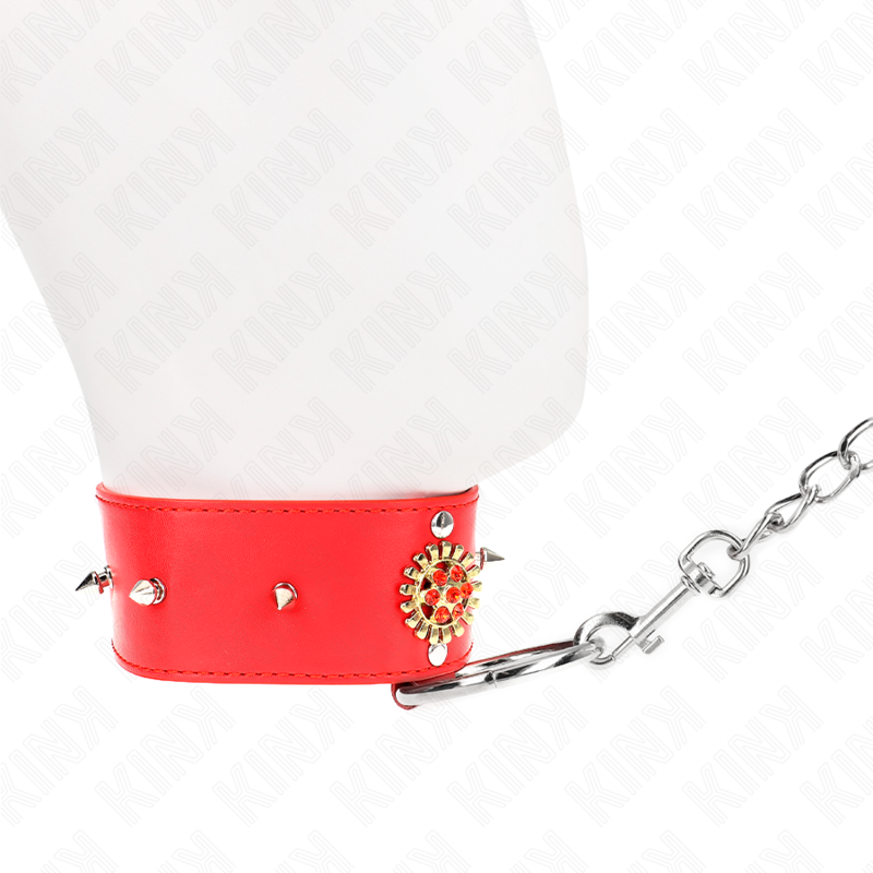 KINK - COLLIER DIAMANTS ROUGES AVEC CEINTURE 65 CM AJDUSTABLE 35-51 CM X 7 CM – Image 4