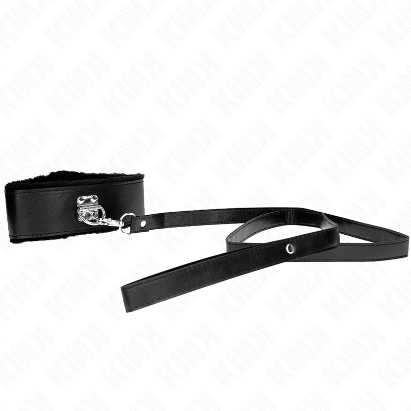 KINK - COLLAR CON CORREA 116 CM CON TACHUELAS PLATEADAS MODELO 4 NEGRO AJUSTABLE 40-48 CM X 6 CM - Imagen 2