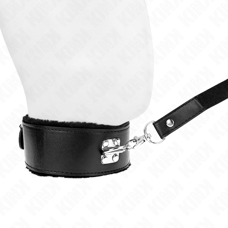 KINK - COLLAR CON CORREA 116 CM CON TACHUELAS PLATEADAS MODELO 4 NEGRO AJUSTABLE 40-48 CM X 6 CM - Imagen 5