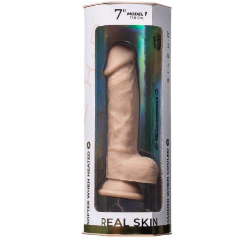 SILEXD - MODEL 1 REAL SKIN REALISTIC PENIS THERMO REACTIVE 17.8 CM FLESH - Image 6