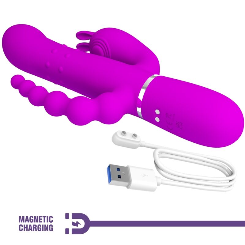 PRETTY LOVE - CAMMY TRIPLE VIBRATOR MULTIFUNKTION 4 IN 1 ROSA – Bild 5