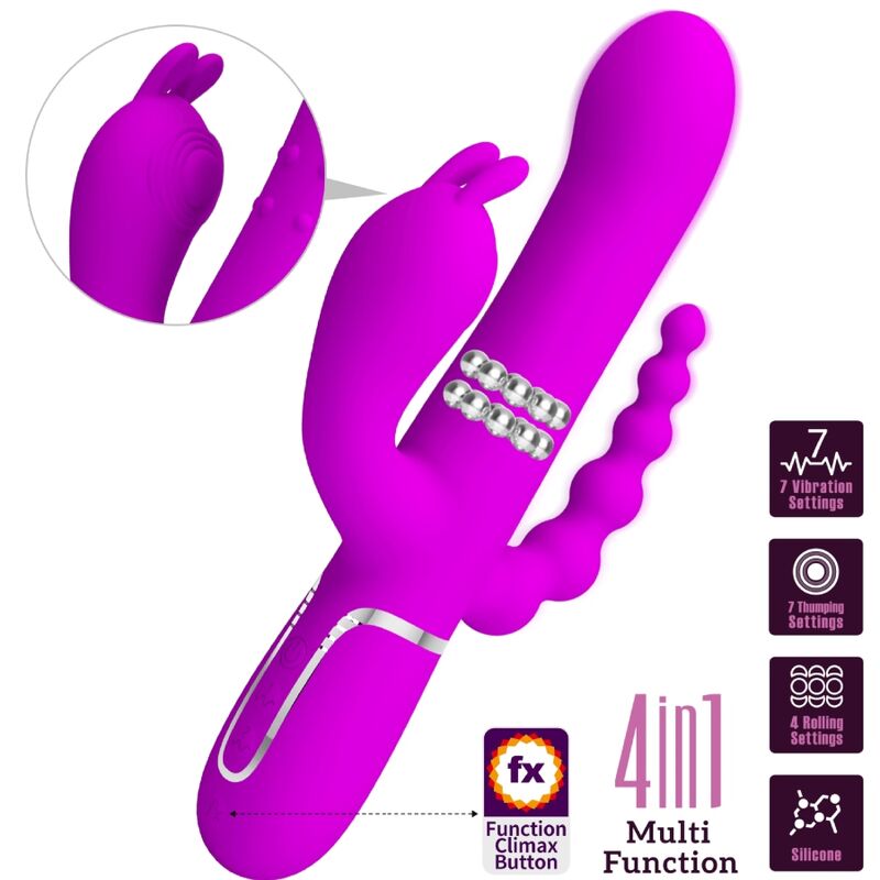 PRETTY LOVE - CAMMY TRIPLE VIBRATOR MULTIFUNKTION 4 IN 1 ROSA – Bild 8
