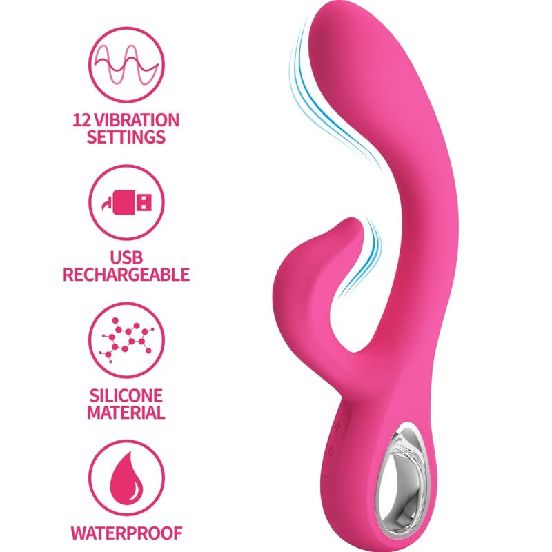 PRETTY LOVE - FRITZ RABBIT VIBRATOR 12 VIBRATIONS PINK - Image 6