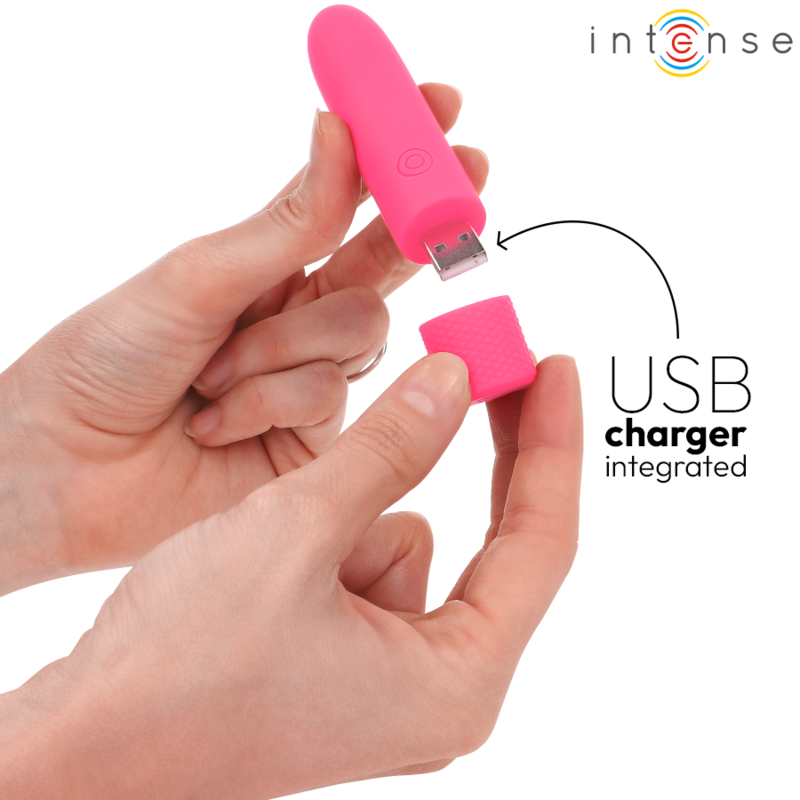 INTENSE - SYMONE BULLET VIBRANT RECHARGEABLE USB 8 VIBRATIONS ROSE 10 X 2,2 CM – Image 5