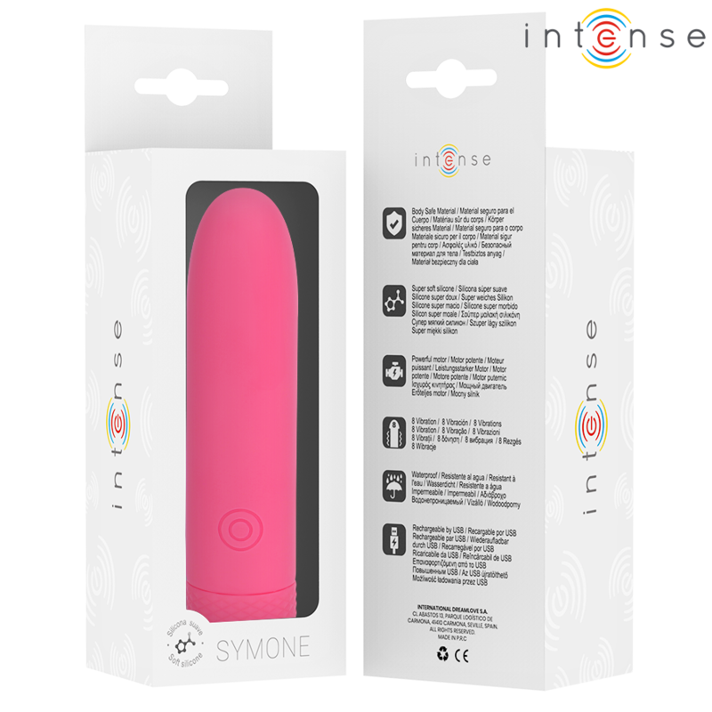 INTENSE - SYMONE BULLET VIBRANT RECHARGEABLE USB 8 VIBRATIONS ROSE 10 X 2,2 CM – Image 7