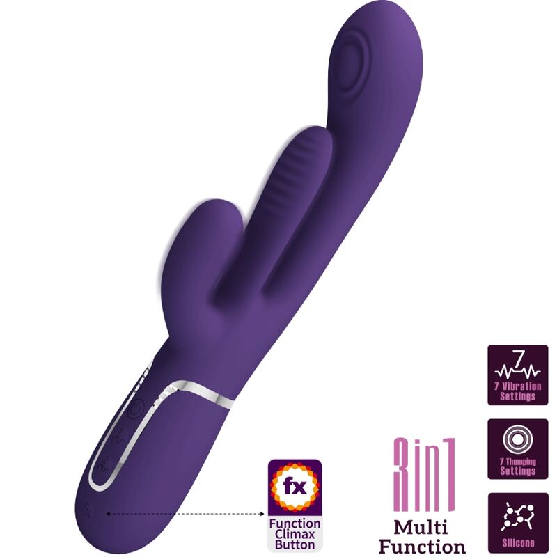 PRETTY LOVE - SHANIA TRIPLE RABBIT VIBRATEUR MULTIFONCTION VIOLET – Image 5