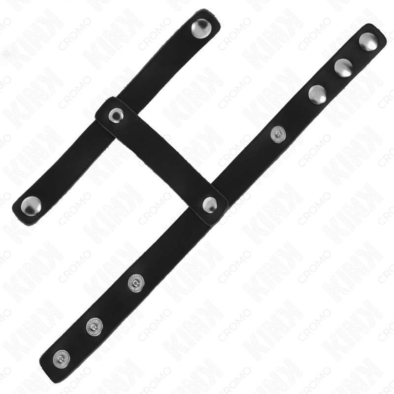 KINK - ANELLO PER PENE E CINTURINO DIVISORE PER PALLE REGOLABILE IN PELLE - immagine 2