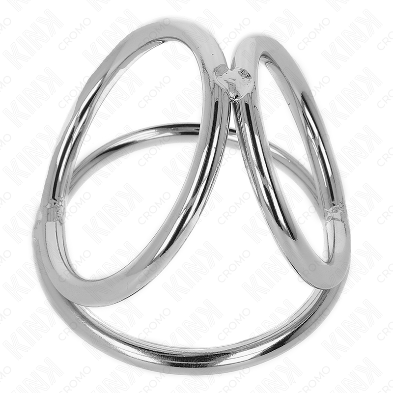 KINK - ANELLO PER PENE IN METALLO CROMATO TRIPLO DA 3,2 CM A 4,5 CM - immagine 3