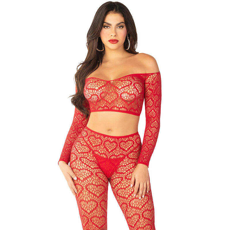 LEG AVENUE - CROP TOP + MEDIAS ROJO TALLA ÚNICA - Imagen 3