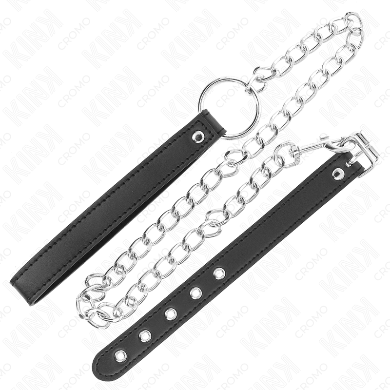 KINK - ANEL DE COURO PARA O PÊNIS 21,5 X 2 CM COM CORRENTE DE METAL DE 60 CM E TIRA DE COURO - Image 3