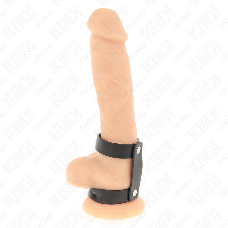 KINK - ADJUSTABLE DOUBLE LEATHER PENIS RING - Image 3