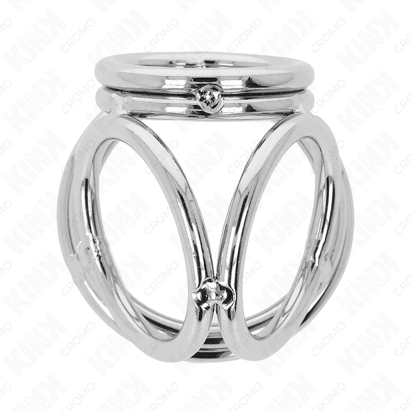KINK - ANILLO PENE TRIPLE METAL CROMADO 3.8 CM A 5 CM MODELO 1 - Imagen 2