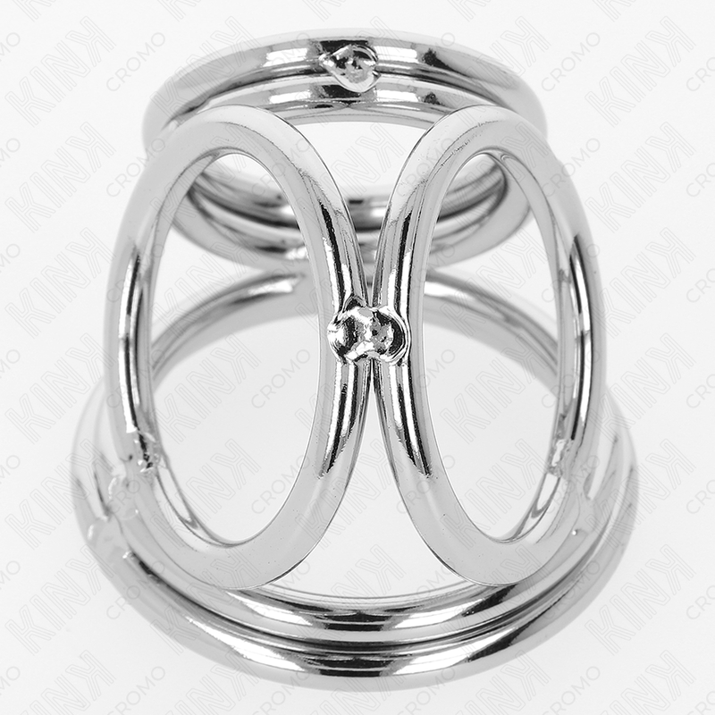 KINK - ANILLO PENE TRIPLE METAL CROMADO 3.8 CM A 5 CM MODELO 1 - Imagen 4