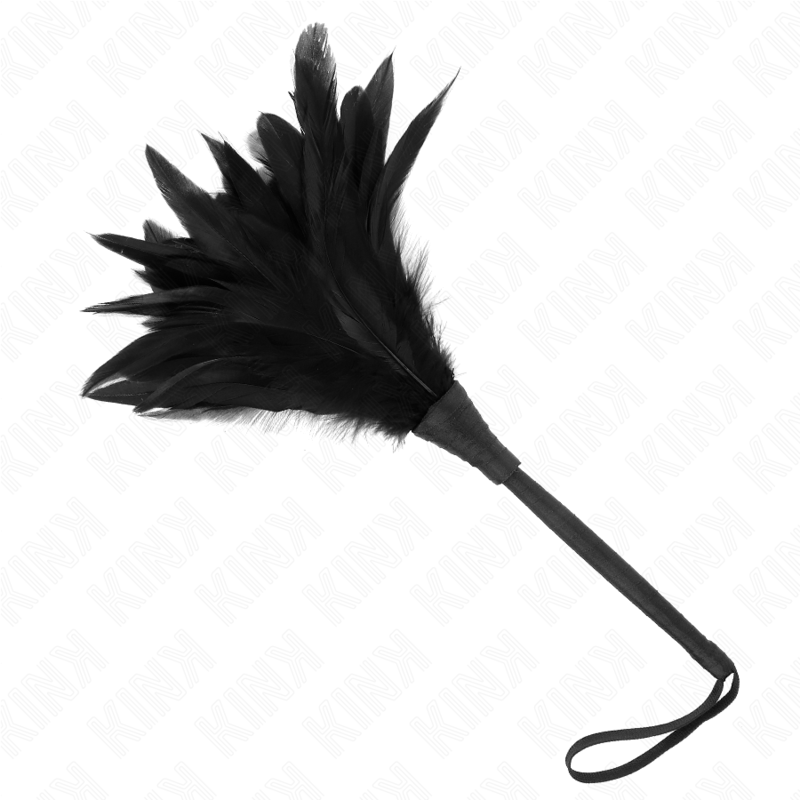 KINK - PLUMES DE POULET TICKLE EN FORME DE CORNE NOIRE 36 CM – Image 2